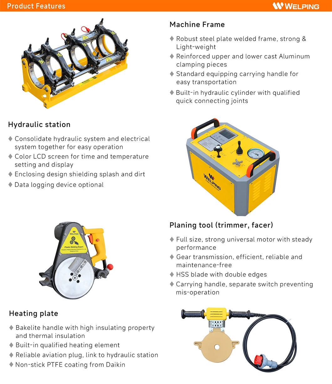 Factory Prices 63mm to 160mm HDPE Pipe Jointing Machine with 15 Years Experience Hydraulic PE Pipe Plastic Butt Fusion Welding Machine CE SGS ISO